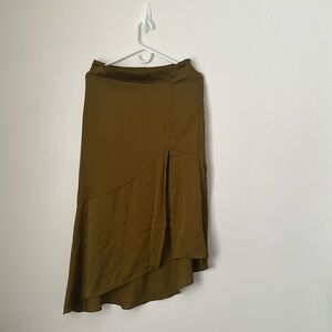 Free People Satin Slit Skirt